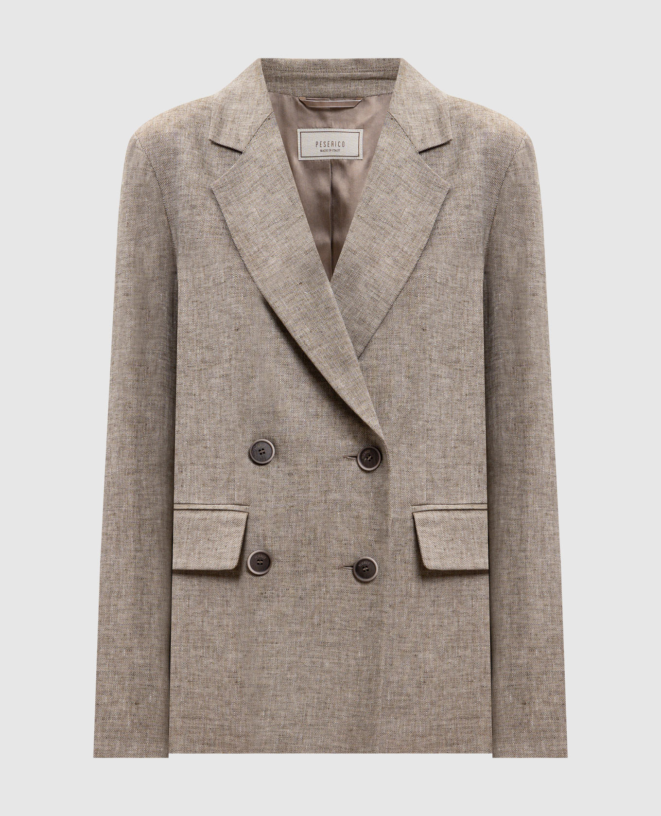 Veste croisée en lin beige