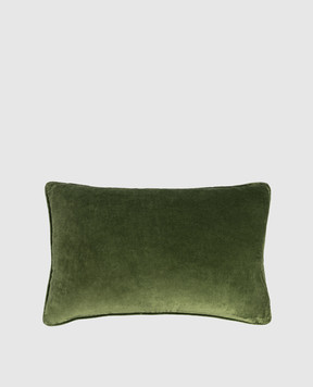 Les Ottomans Green Decorative Velvet Pillow with Silk EBC7740X60
