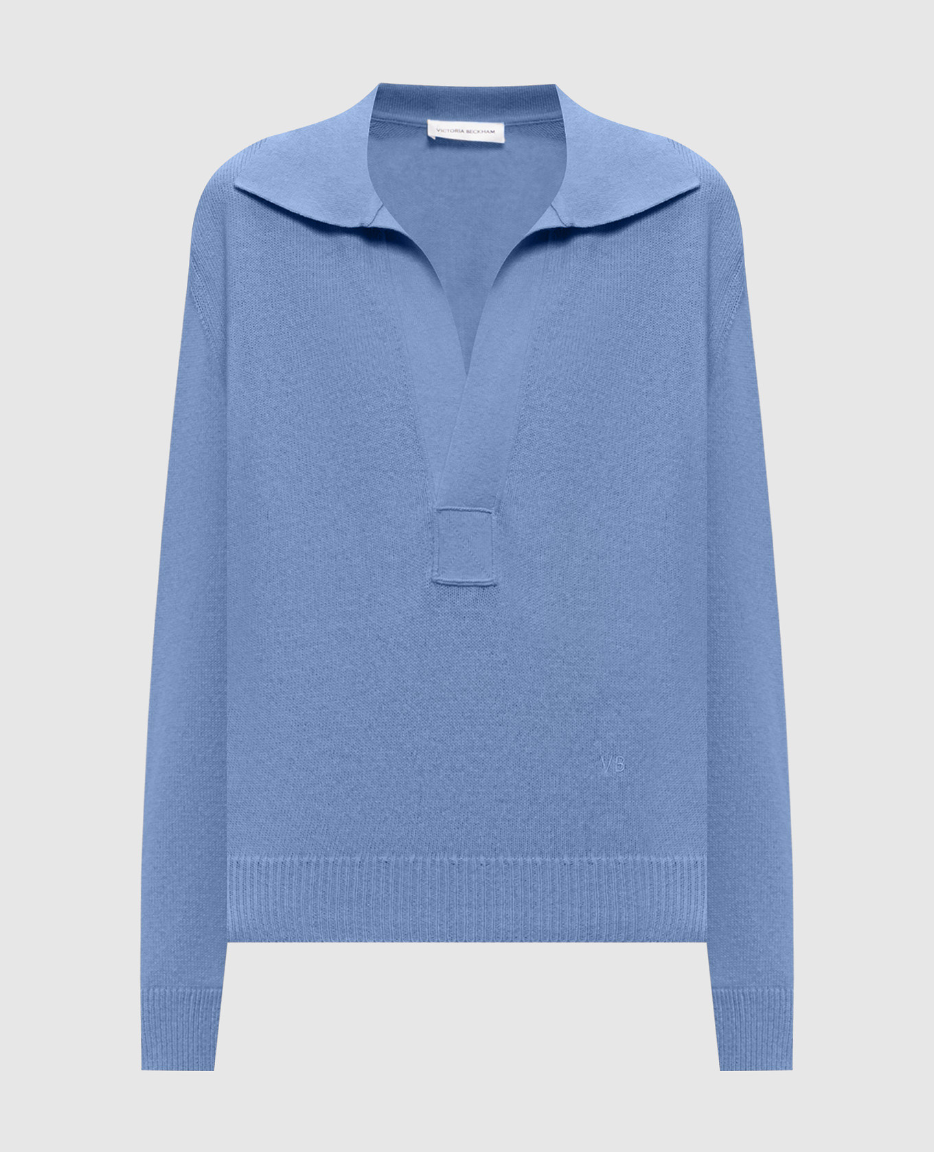 Genevieve blue wool and cashmere pullover