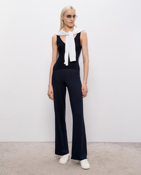 Peserico Navy blue top with silk S98123F1409104