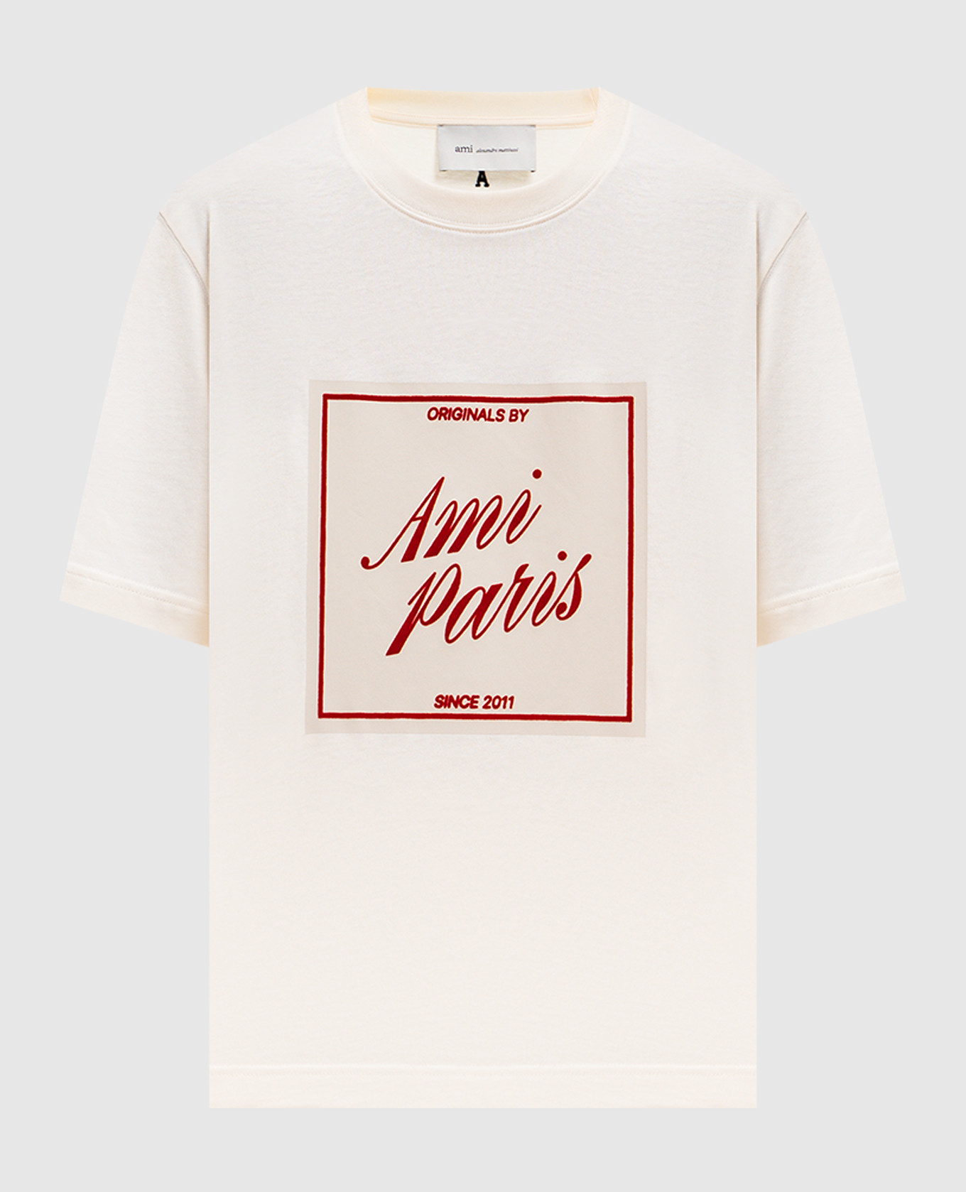 

Ivory T-shirt with textured print Ami Paris, Beige
