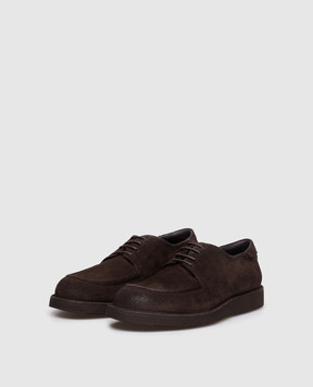 Pantanetti Brown suede derby shoes 20073A