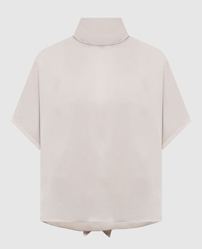 Brunello Cucinelli Gray silk blouse MB179B1S24