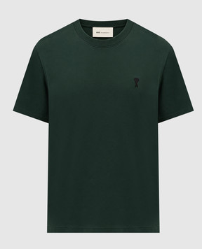 Ami Paris Green T-shirt with embroidered emblem HTS346724