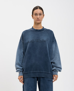 Off-White Blue sweatshirt with logo 2BA07CF25FLE002