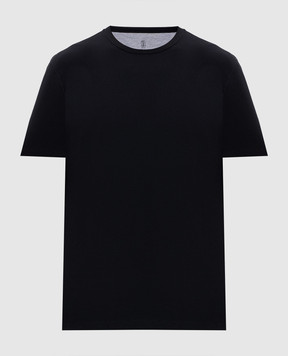 Brunello Cucinelli Black ribbed T-shirt MR8301336
