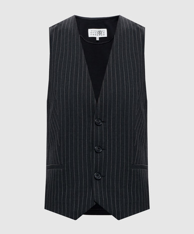 Striped wool vest