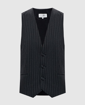 Maison Margiela MM6 Striped wool vest S62FB0089MTN199
