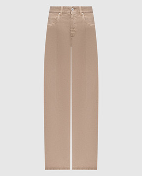 Brunello Cucinelli Beige jeans with logo patch M0H81P5568