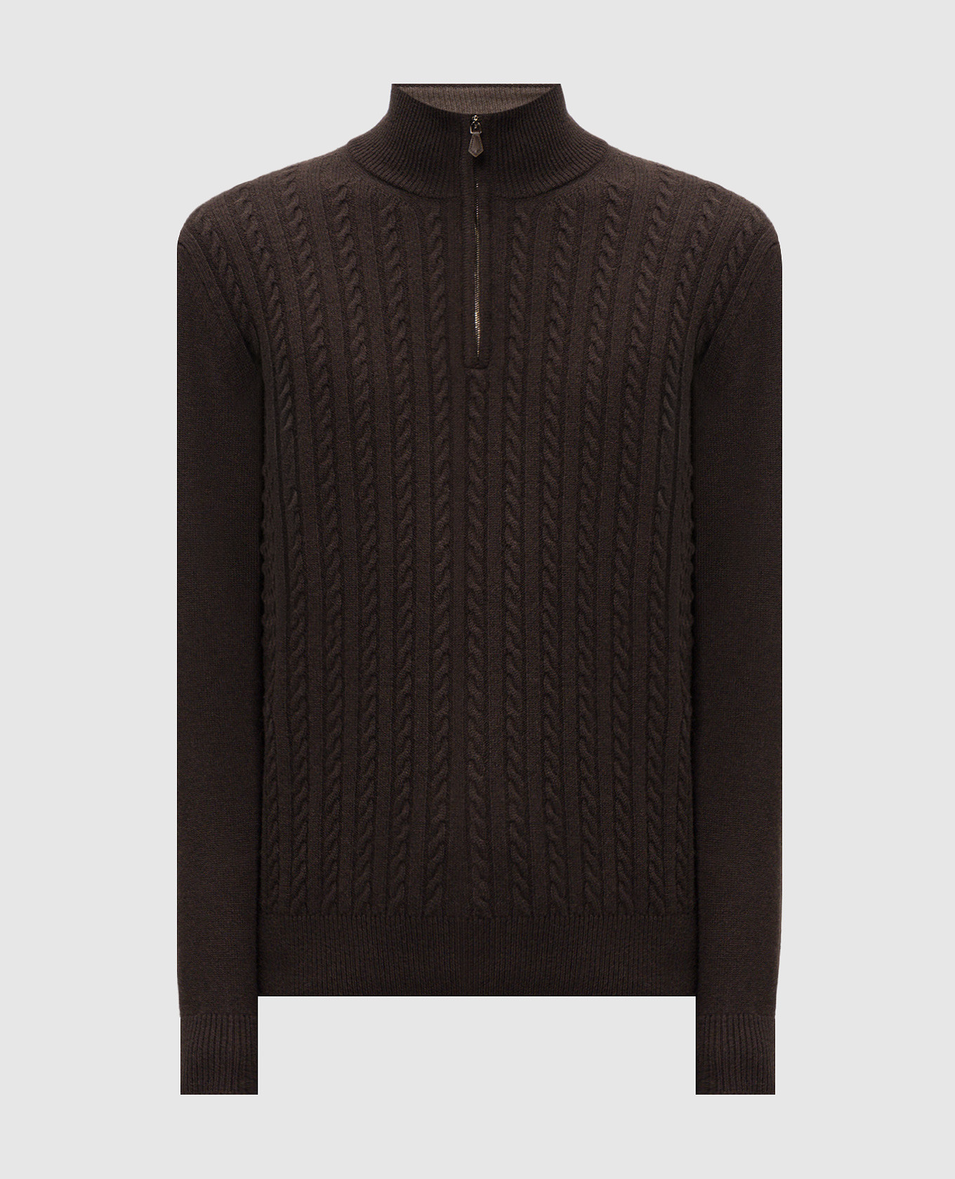 Dark brown wool and cashmere sweater