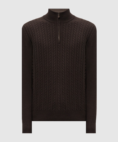 Dark brown wool and cashmere sweater
