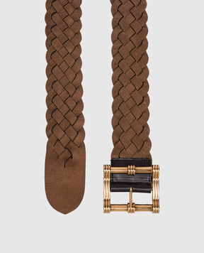 Etro Brown suede braided belt WP3C0001AE328
