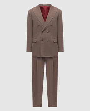 Brunello Cucinelli Brown linen and wool suit MZ4089CPN2