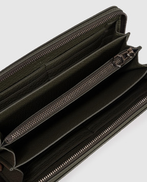 Stefano Ricci Khaki leather wallet with emblem PP440GUVD