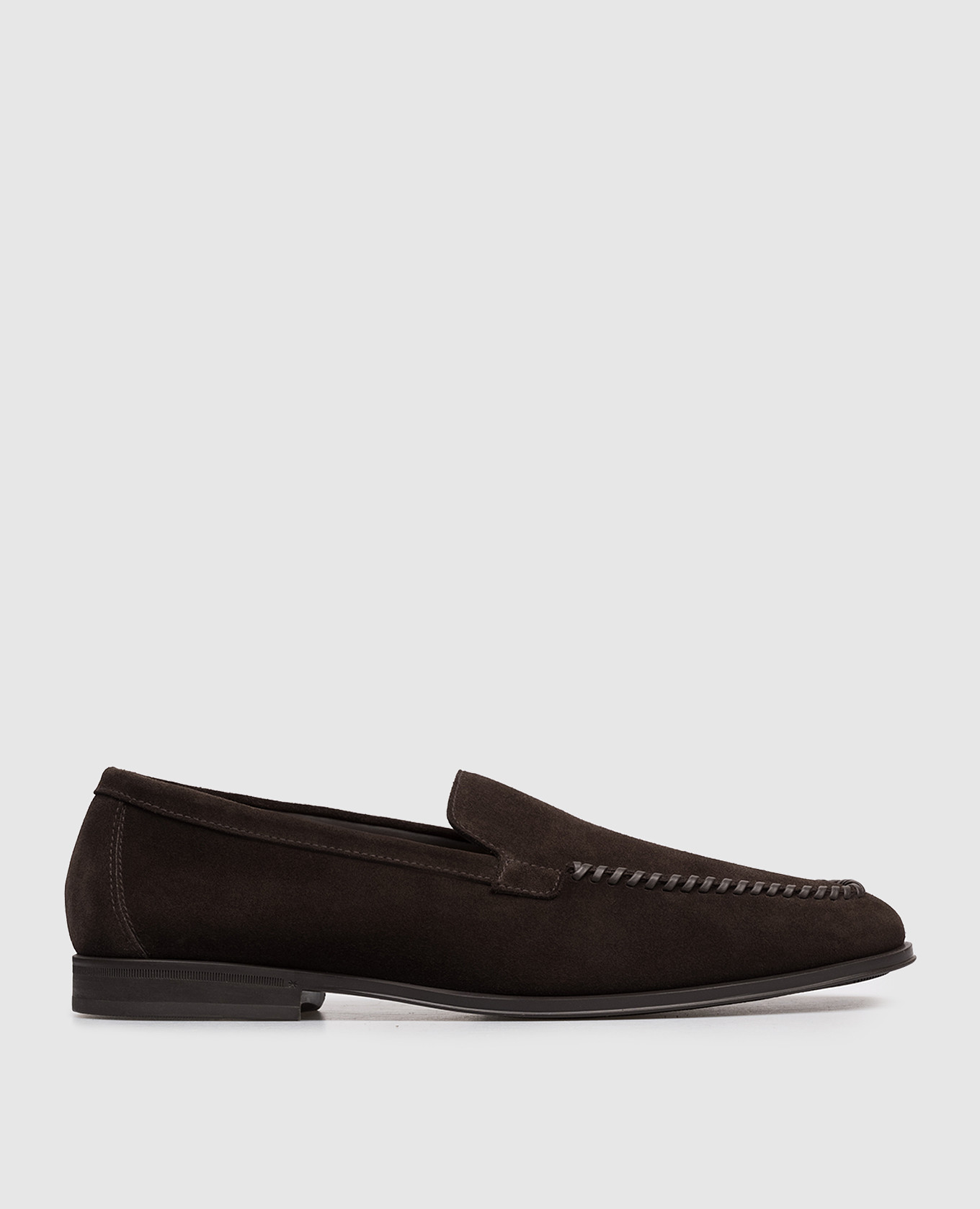 Brown suede Visone loafers
