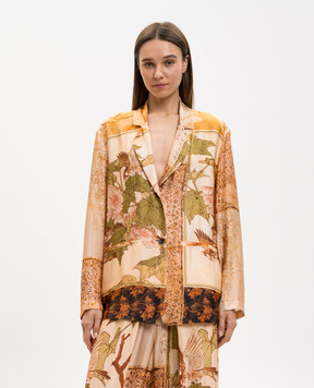 Masnada Beige jacket with branded print 8060