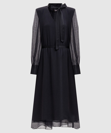 Navy blue midi dress