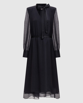 Peserico Navy blue midi dress E02318AA6634