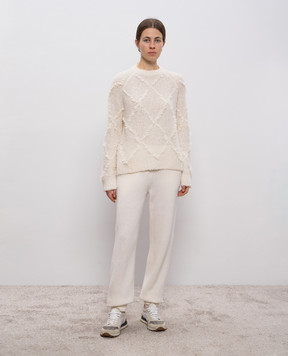 Ballantyne White wool joggers B1T0427W114