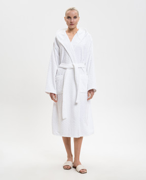 Missoni Home Chalk white terry bathrobe with branded pattern 1D3AC99718