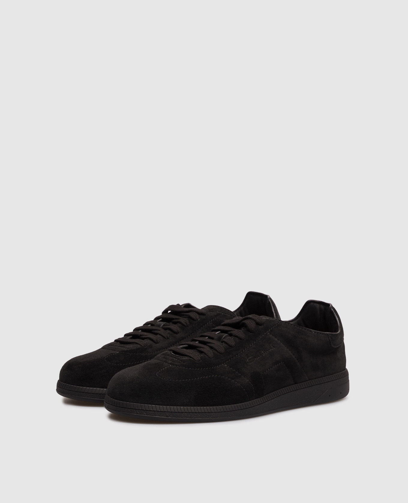 Black suede sneakers Santoni 2