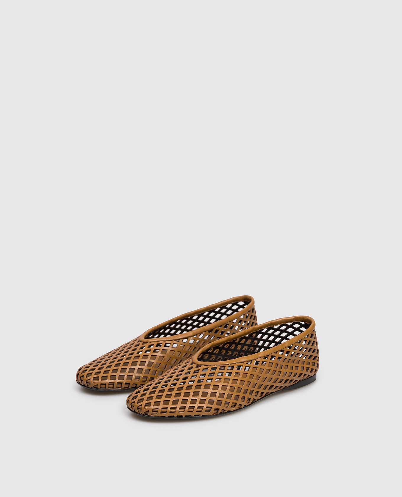 

Tee brown leather ballet flats with perforations PROENZA SCHOULER