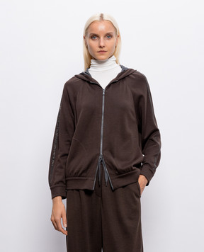 Brunello Cucinelli Brown sports jacket with monil chain MP828SM606