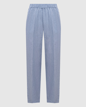 Peserico Blue linen pants P0417802600