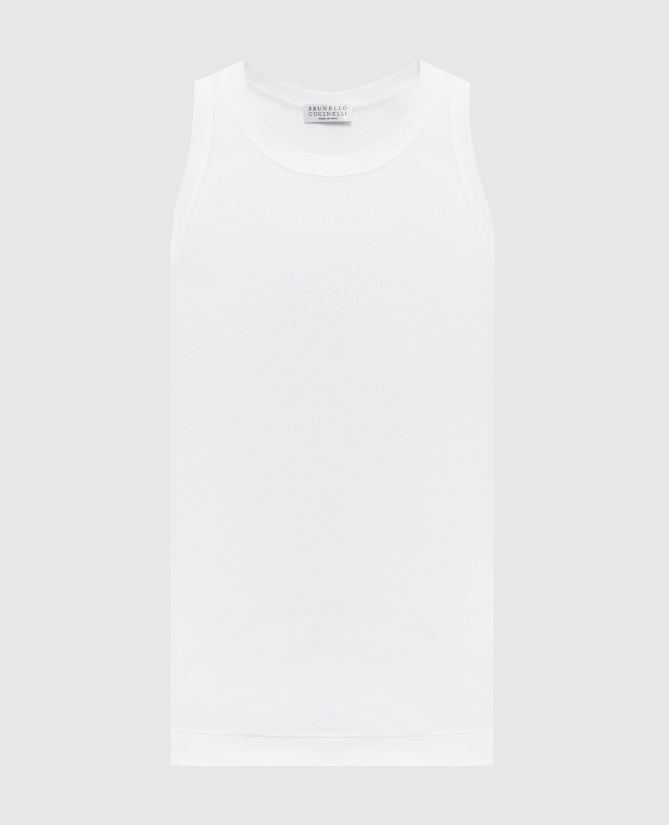 

White ribbed top with monil chain Brunello Cucinelli