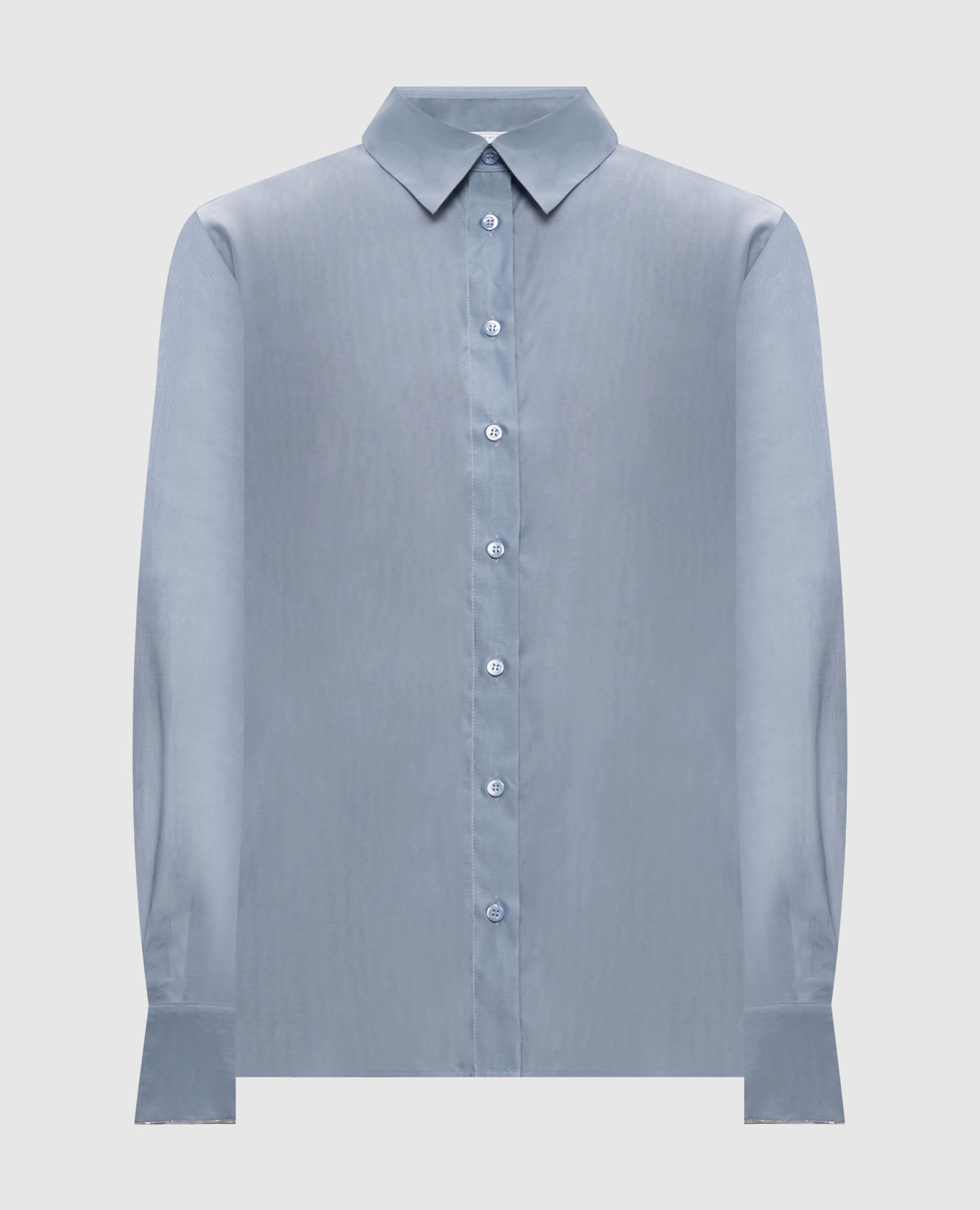 Blue shirt with silk
