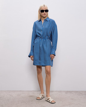 Toteme Blue striped silk skirt 261WRB0281FB0553