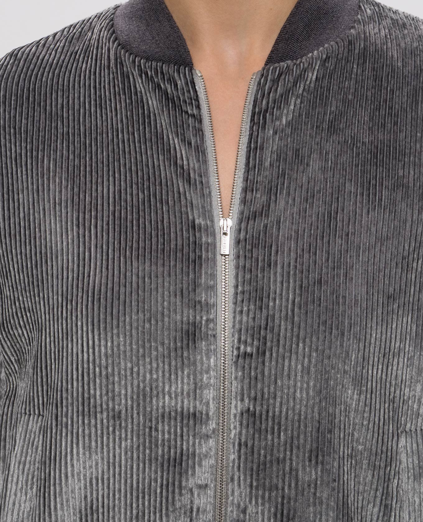 Gray corduroy bomber jacket Peserico 4