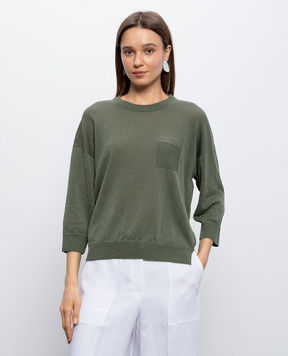 Peserico Green jumper with linen S99181F129056V