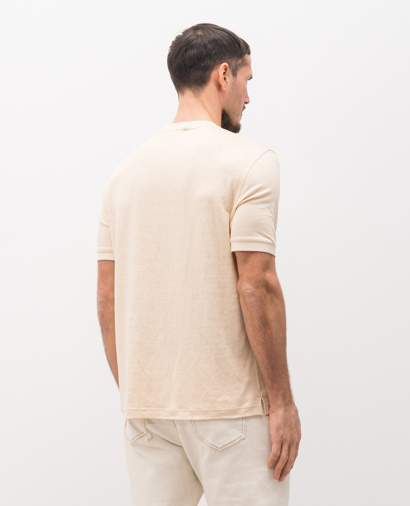 

Beige linen and silk T-shirt Brett Johnson