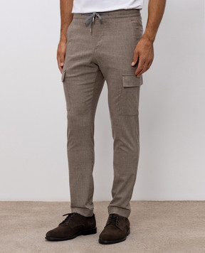 Marco Pescarolo Beige wool and cashmere cargo pants TOR5429