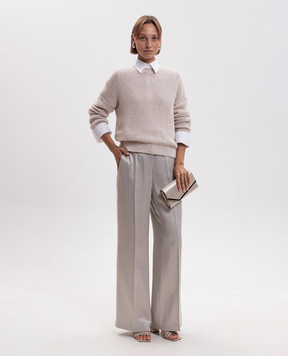 Peserico Beige openwork sweater with alpaca wool A99222F07A9336