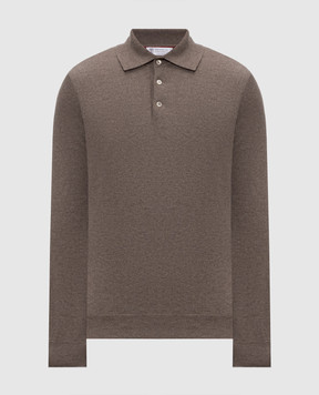 Brunello Cucinelli Brown cashmere polo shirt M2200295