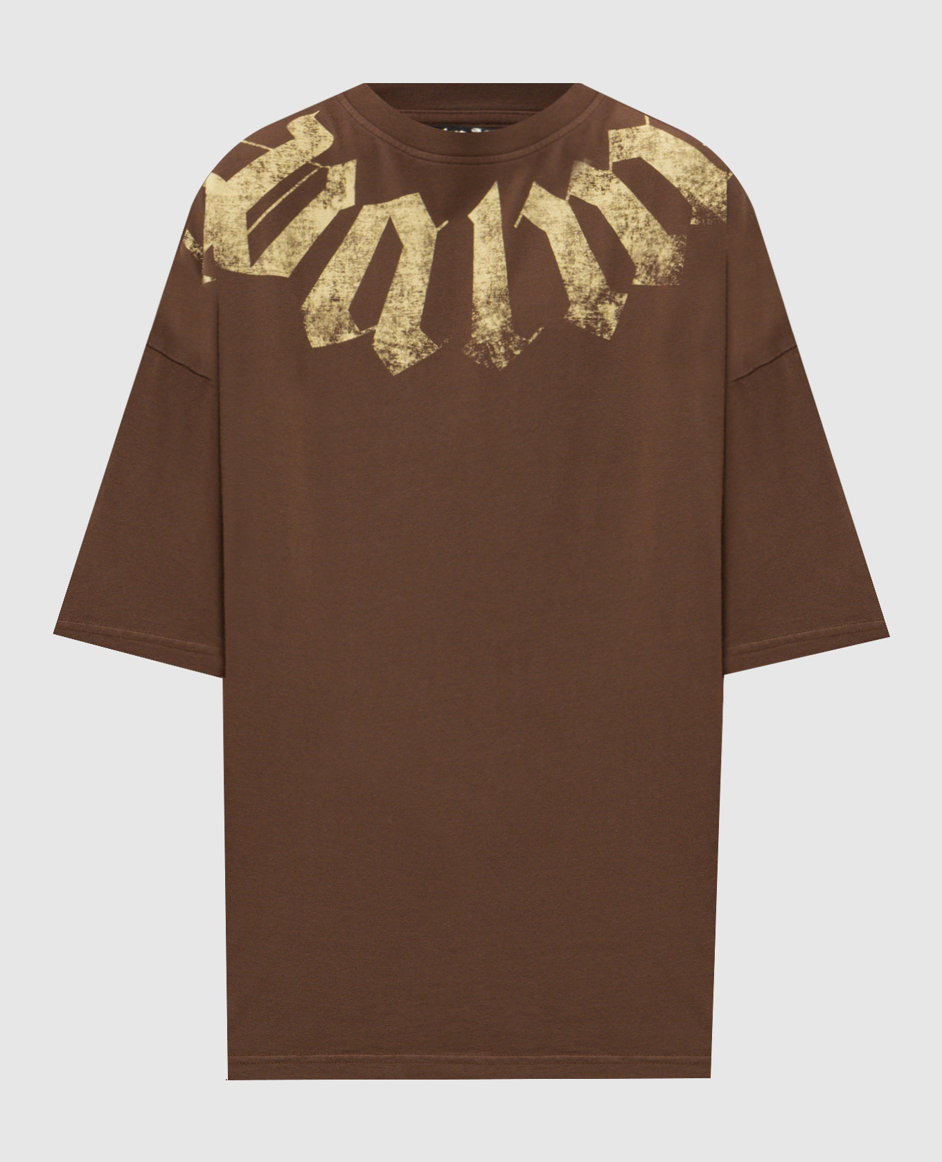 Brown T-shirt with logo print