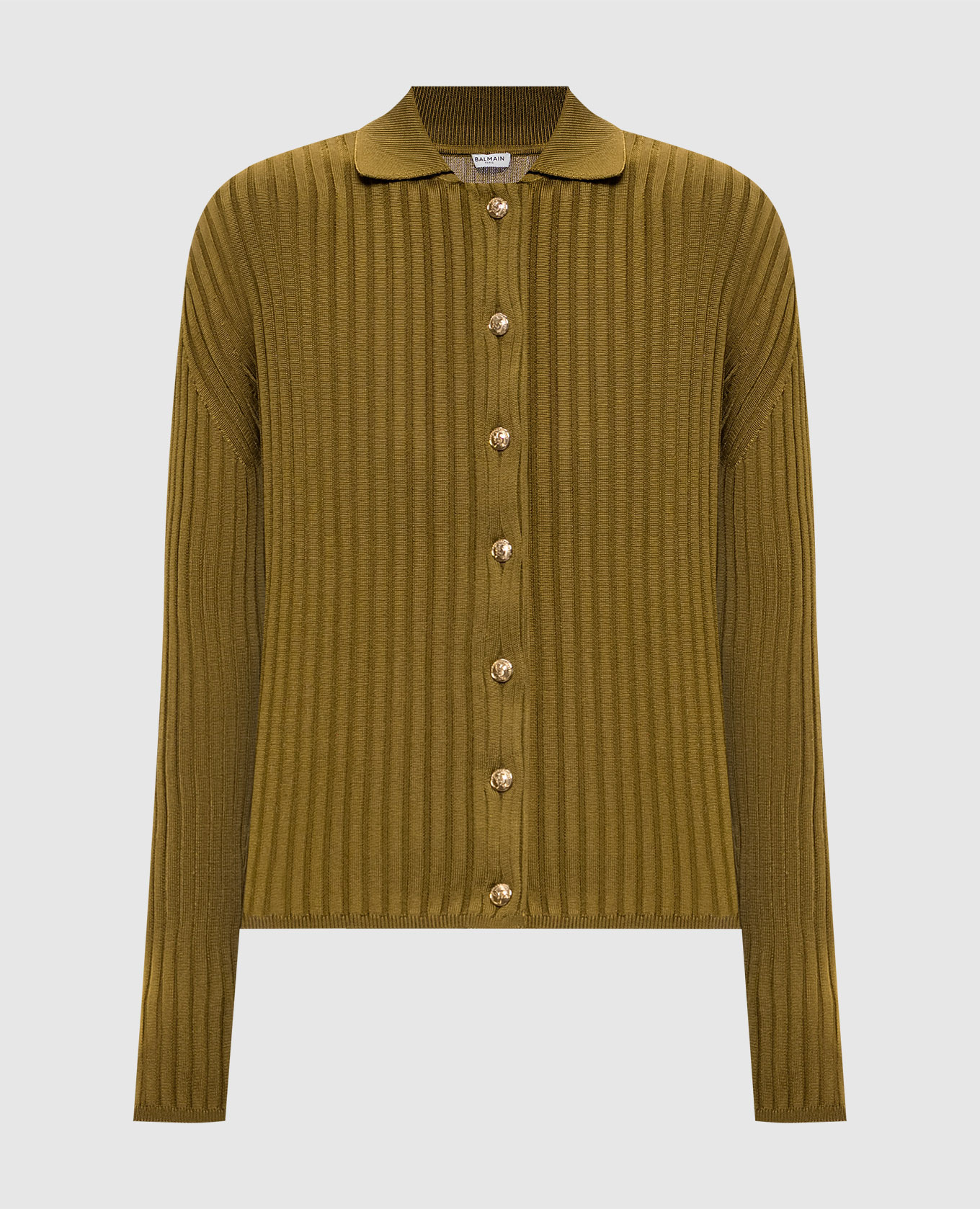 Khaki ribbed cardigan