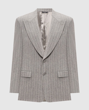 Dolce&Gabbana Gray striped wool jacket G2VO2TFR23F