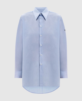 Maison Margiela MM6 Blue shirt with logo print S52DT0072M35256