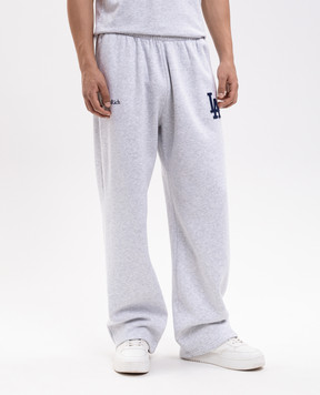 Sporty & Rich LA Serif grey melange insulated track pants PA071714669GY03