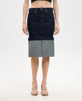Khaite Kilian blue denim skirt with lapels 1190908040