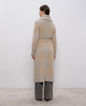 Ballantyne Beige wool cardigan with a pattern B1K3903W023
