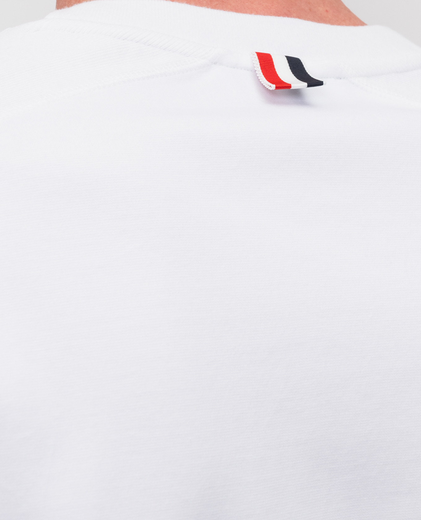 

White jumper with branded stripes Thom Browne