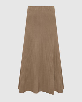 Agnona Brown midi skirt with silk KG110107Q180P