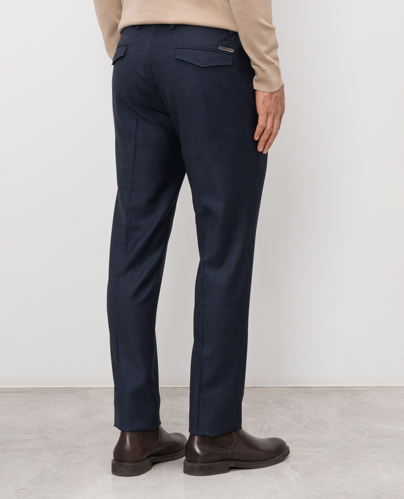 Blue wool pants Stefano Ricci 4