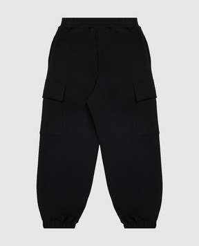 Fendi Kids' black cargo joggers with patch JUF1715V0