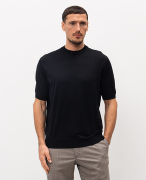 Stefano Ricci Black silk T-shirt K616006G12F26102