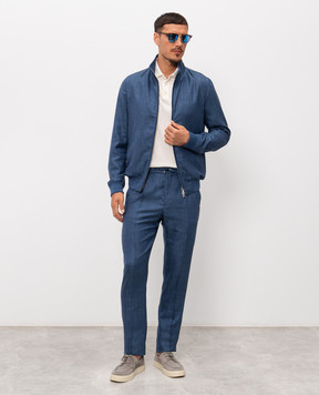 Enrico Mandelli Blue wool, silk and linen jacket 3T501A5315